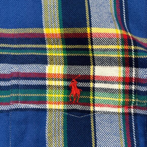 Polo Ralph Lauren Performance Flannel Shirt Men's Large Long Sleeve Button Down - Picture 4 of 10